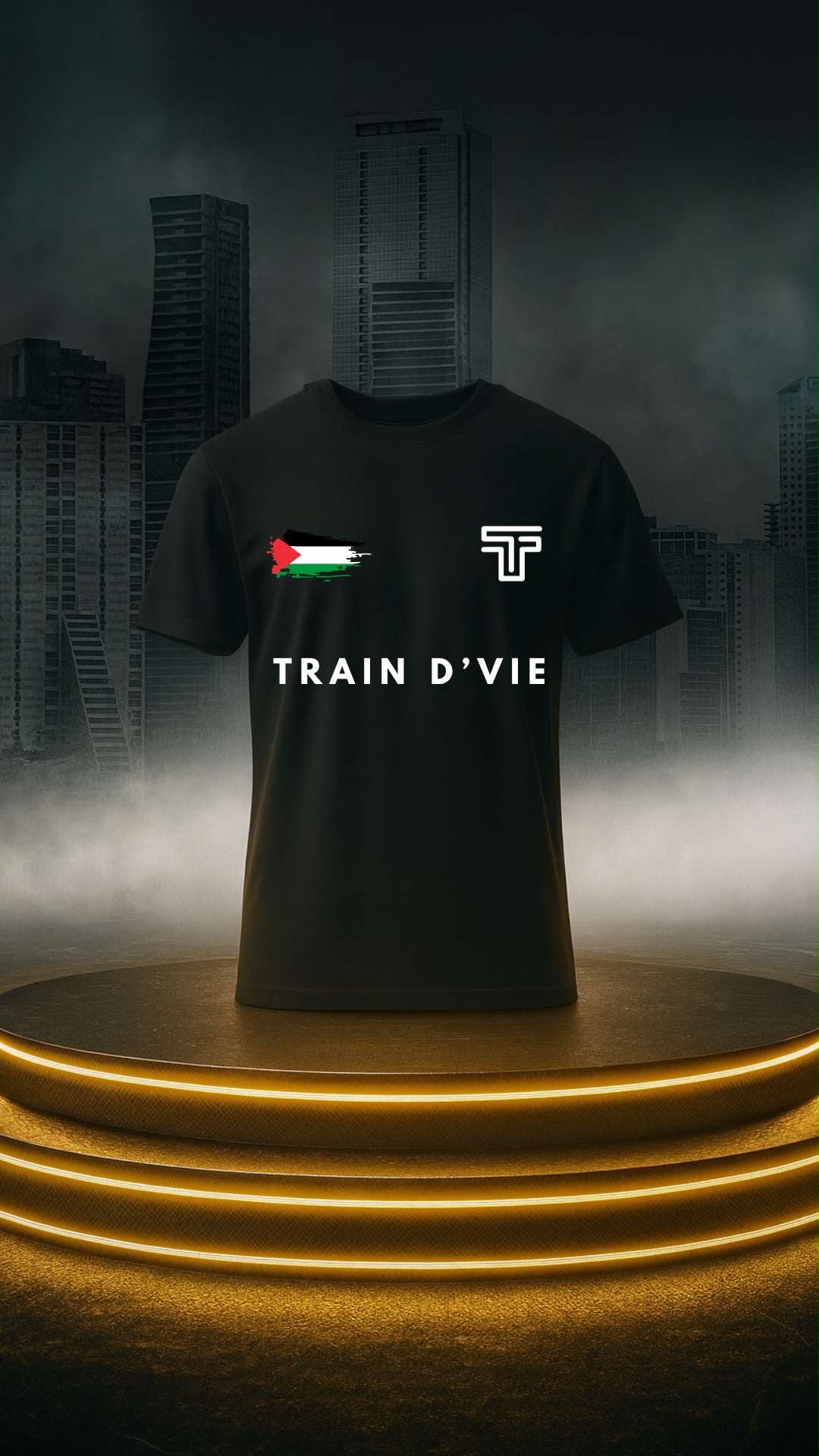 T-shirt Palestine Train D'Vie